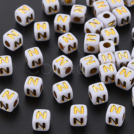 Opaque White Acrylic Beads X-MACR-Q242-010N-1