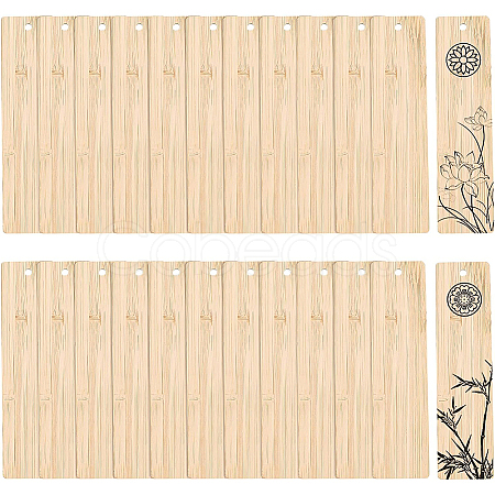 24Pcs Blank Bamboo Bookmark FIND-BC0003-45A-1