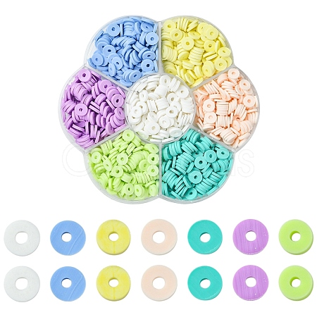 68G 7 Colors Handmade Polymer Clay Beads CLAY-YW0002-21-1