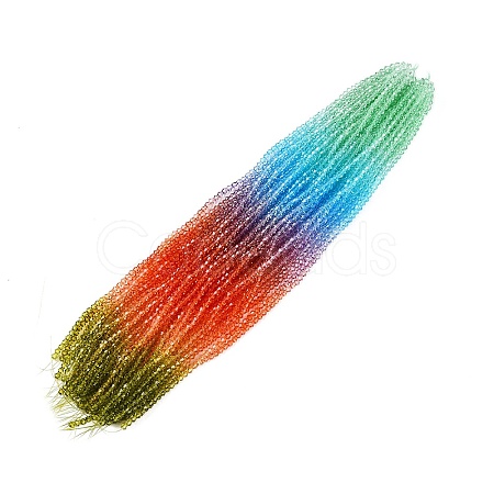 Gradient Color Baking Paint Glass Bead Strands DGLA-A039-T6mm-A015-1