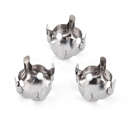 Non-Tarnish 201 Stainless Steel Sew on Prong Settings STAS-T032-01-8mm-P-1