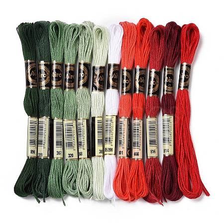 12 Skeins 12 Colors 6-Ply Polyester Embroidery Floss OCOR-M009-01B-03-1