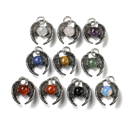 Bat Natural & Synthetic Mixed Gemstone Pendants G-F766-03AS-1