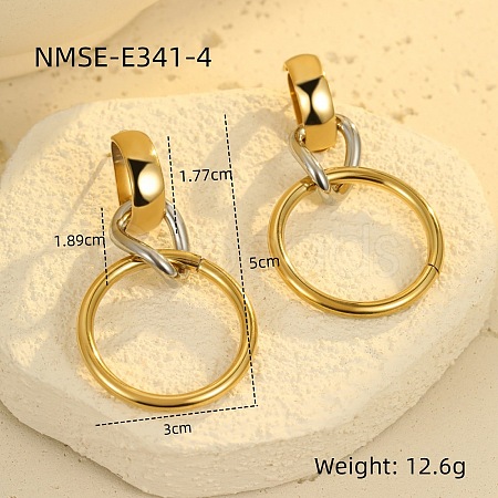 304 Stainless Steel Stud Dangle Earrings for Women WG4D4B8-01-1
