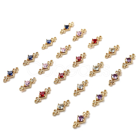 Brass Pave Cubic Zirconia Connector Charms PW-WG57330-M-1