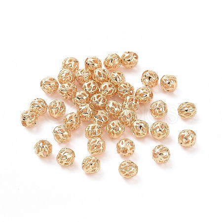 Brass Hollow Beads KK-E046-04A-G-1