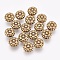 Tibetan Style Beads, Alloy Beads, Lead Free & Cadmium Free, Antique Bronze Color, Flower, Great for Mother's Day Gifts making, 7.5mm in diameter, 3.5mm thick, hole: 1mm