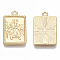 Brass Pendants, Nickel Free, Rectangle with Saint, Real 18K Gold Plated, 22.5x14x2mm, Hole: 1.8mm