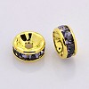 Brass Rhinestone Spacer Beads RB-A014-Z6mm-18G-2