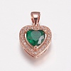 Brass Micro Pave Cubic Zirconia Charms ZIRC-E143-58C-RG-1