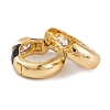Rack Plating Brass Cubic Zirconia Enamel Earrings EJEW-S219-14G-02-2