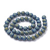 Electroplate Natural Druzy Geode Weathered Agate Beads Strands G-S284-8mm-03-2