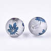 Autumn Theme Electroplate Transparent Glass Beads EGLA-S178-01C-2