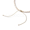 Glass with Natural Sea Shell Beads Braided Necklaces NJEW-JN04837-6