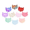 Baking Paint Transparent Glass Connector Charms X-DGLA-N018-18-1