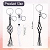 4Pcs  2 Colors Macrame Fringe Braided Keychain AJEW-SW00014-07-3