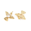 Brass Micro Pave Cubic Zirconia Charms KK-Q085-10G-02-2