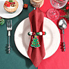 Christmas Tree Wood Beaded Napkin Rings AJEW-SC00038-4