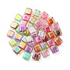 UV Plating Transparent Acrylic European Beads OACR-F004-10-1