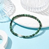 Natural African Jade Rondelle & Pearl Beaded Stretch Bracelets BJEW-JB09918-03-2