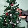 12Pcs 2 Colors Foam and Plastic with Cloth Ball Christmas Tree Decorations DIY-SZ0003-81-6