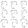 9Pcs 9 Styles 304 Stainless Steel Open Cuff Ring Components STAS-YW0003-18P-1