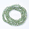 Electroplate Transparent Glass Beads Strands EGLA-A034-T6mm-F18-2