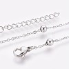 Tarnish Resistant 304 Stainless Steel Cable Chain Anklets AJEW-P069-04P-3