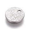 Tarnish Resistant 304 Stainless Steel Textured Pendants STAS-I098-01-8mm-P-2