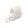 50Pcs Acrylic Imitation Pearl & Glass Pearl Pendants PALLOY-JF04038-05-4