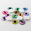 Half Round/Dome Dragon Eye Printed Glass Cabochons GGLA-A002-10mm-AB-2