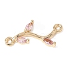Brass Micro Pave Cubic Zirconia Connector Charms CU-CBAA2A4-01G-01-1