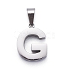 Non-Tarnish 304 Stainless Steel Letter Pendants STAS-H127-G-P-1