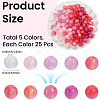 125Pcs 5 Colors Resin UV Reactive Beads RESI-PA0001-33B-2