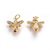 Brass Micro Pave Cubic Zirconia Charms X-ZIRC-E161-20G-1