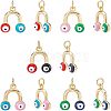 10Pcs 5 Colors Brass Enamel Pendants KK-NB0001-49G-1