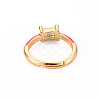 Adjustable Brass Micro Pave Clear Cubic Zirconia Finger Rings RJEW-S045-078-NR-3