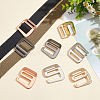 WADORN 8Pcs 4 Style Alloy Slider Buckles FIND-WR0010-84-4