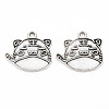 Tibetan Style Alloy Pendant Enamel Settings TIBEP-N010-011AS-RS-1