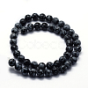 Natural Snowflake Obsidian Beads Strands G-I199-36-8mm-2