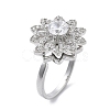 Sunflower Rotatable Open Cuff Rings for Women RJEW-S402-09P-2