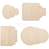 Wooden Knitting Crochet Bottoms Set WOOD-WH0036-03-7