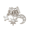 Brass Micro Pave Clear Cubic Zirconia Pendants KK-Z151-03P-02-1