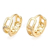 Brass Micro Pave Clear Cubic Zirconia Hoop Earrings EJEW-C121-16G-1