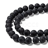 Grade A Natural Black Agate Beads Strands G447-4-3