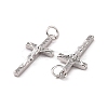 Rack Plating Brass Micro Pave Cubic Zirconia Pendants KK-C008-37P-3