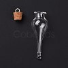 Teardrop Glass Cork Bottle Big Pendants AJEW-A041-01A-3