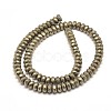 Faceted Rondelle Natural Pyrite Beads Strands G-I126-11-8x5mm-2
