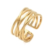 304 Stainless Steel Multilayer Open Cuff Rings LS-RJEW-Z077-01G-04-4