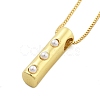 Brass & Plastic Pearl Letter Pendant Box Chain Necklaces for Women NJEW-U017-01G-09-2
